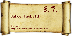 Bakos Teobald névjegykártya